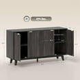 thumbnail image 7 of YYAo 55" Sideboard Cabinet with 4 Doors, 2 Adjustable Shelves and 5 Wood Legs, Coffee Bar Cabinet for Kitchen, Dining Room, Dark Gray, 7 of 7
