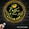 thumbnail image 3 of Craftnamesign Custom Coffee Bar Metal Wall Art LED Light, Personalized Coffee Lover Name Sign, 3 of 5