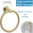 thumbnail image 2 of Paquete de 2 anillos de toalla de oro cepillado para baño, 1 paquete, perchas de toallas de baño para cocina, montaje en pared, almacenamiento resistente de acero inoxidable brillar Electrónica, 2 of 5