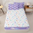 thumbnail image 4 of Metsweet Magical Horse Zipper Full Size Comforter Sets with Fitted Sheet and 2 Pillowcases, Starry Sky Zipper Bedding Set, Purple Pink Blue,4pcs, 4 of 6