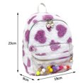 thumbnail image 2 of Mochilas linda de felpa con cremallera de perlaspatrón de amorpequeña para viajes (rosa) Likrtyny Para Estrenar, 2 of 2