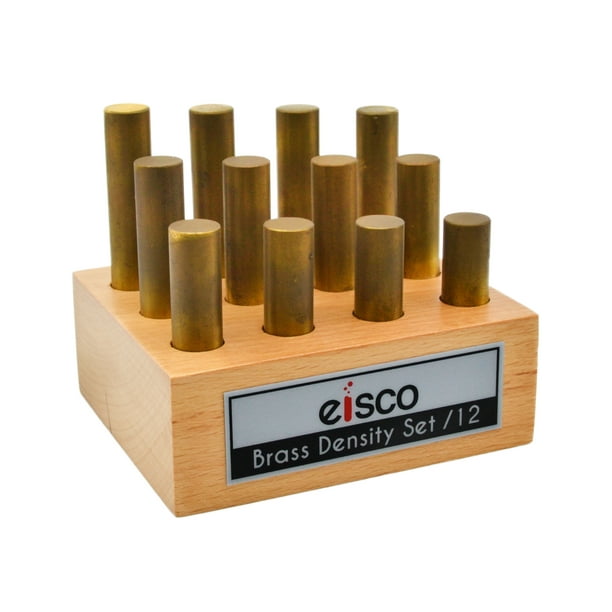 12pc Cylindrical Bars Density Set, Brass Various Lengths Includes