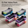 thumbnail image 4 of James Fiallo Men's 12-Pairs Performance Low Cut Athletic Sport Socks 2909-12, 4 of 4