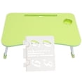 thumbnail image 1 of TEHAUX 1Pack Folding Study Table Plastic Bed Computer Desk for Picnic White, 1 of 5