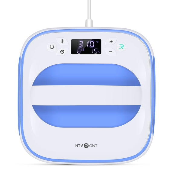 HTVRONT Blue fog 10" x 10" Sublimation Heat Press Machine Portable t-shirt Press Machine Iron Press for Clothes & Hat