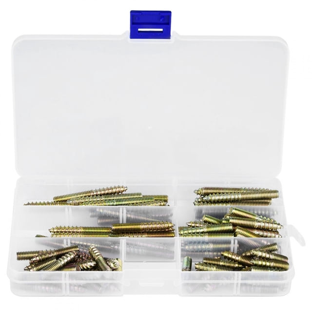 Nimomo Tornillos de Espiga 90 Piezas M6 Tornillo de Espiga Conector de Muebles de carpintería Tornillo de Doble Extremo Perno de suspensión