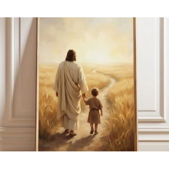 Jesus Boy Christian Kids Poster, Poster Home Decor , Poster Print Only