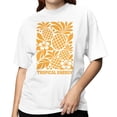 thumbnail image 2 of Smartprints Tropical Energy Pineapple Floral Women's T-Shirt White, Cotton, L, 2 of 4
