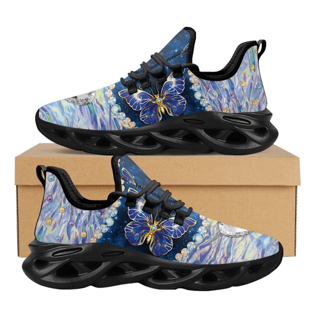 Zapatos de plataforma informales para mujer, zapatillas de malla con estampado de libélula dorada, zapatillas de tenis ligeras con cordones