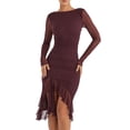 thumbnail image 1 of PENGXIANG Robe à Manches Longues de Couleur Unie pour Femmes dans le Style Midi Bodycon, 1 of 9
