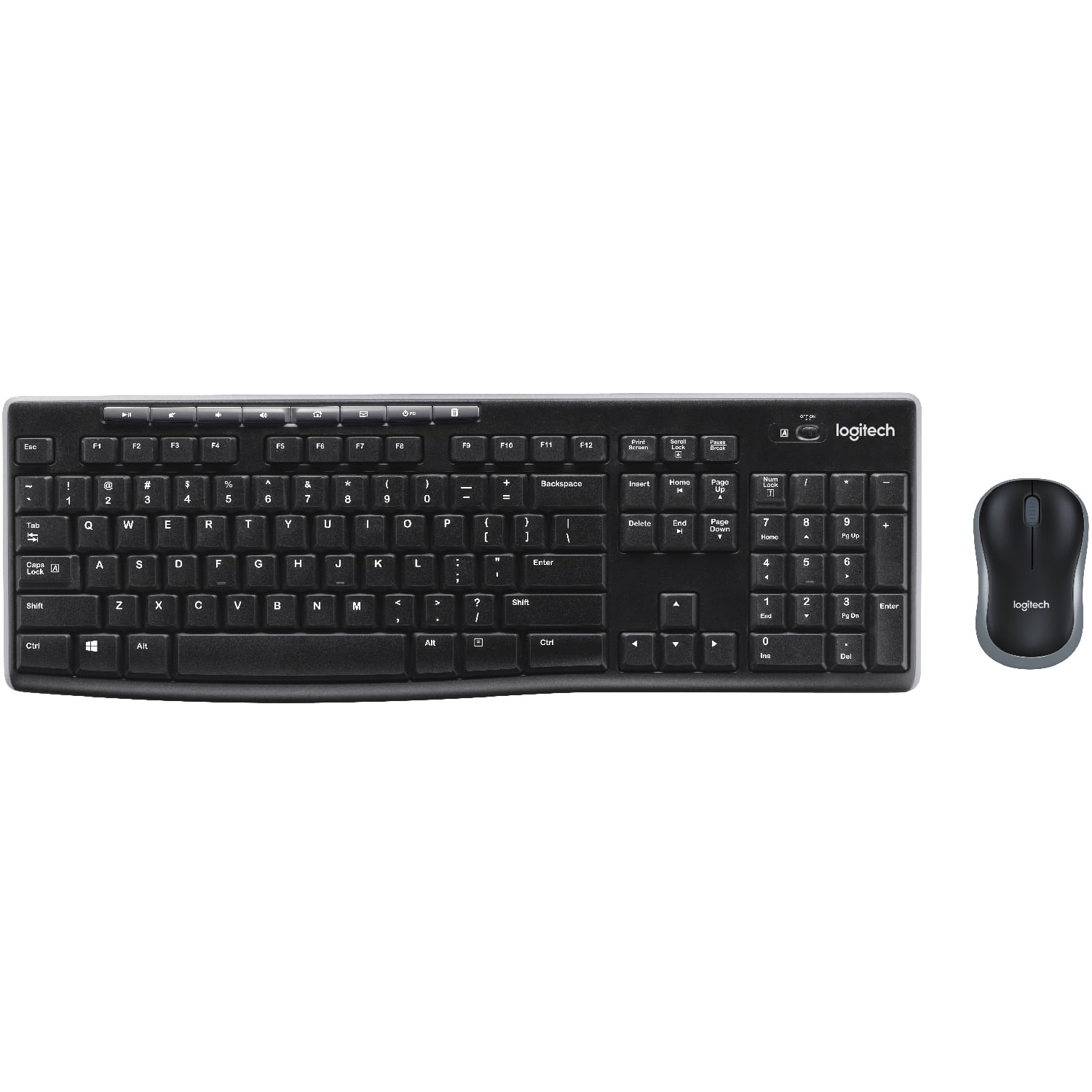 Logitech MK270 Wireless Keyboard & Mouse Combo Active Lifestyle Travel Home Office Must-Have Modern Bundle with Micro Portable Wireless Bluetooth Speaker, Gel Wrist Pad & Gel Mouse Pad