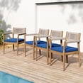 thumbnail image 4 of Miekor Braided Acacia Wood Outdoor Dining Chairs Set of 2 – Teak Look with Beige Rope & Navy Cushions, All-Weather Patio Furniture for Garden, Poolside, and Backyard (Durable & Stylish) MK7754, 4 of 12