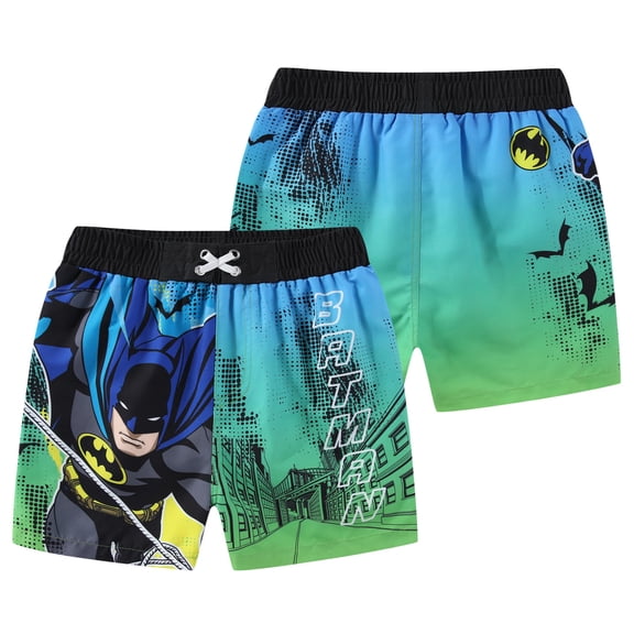 Warner Bros. Batman UPF 50 Swim Trunks Shorts Bathing Suit (Boys), Sizes 3T-7