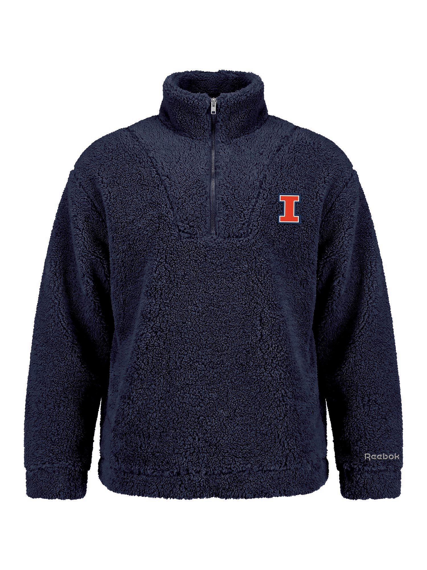 Illinois Fighting Illini Reebok Womens Relaxed Fit Qtr Zip Sherpa Pullover