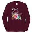 thumbnail image 2 of Wild Bobby, Cute Hearts and Flowers Blessed, Inspirational/Christian, Men Long Sleeve Shirt, Maroon, 3XL, 2 of 3