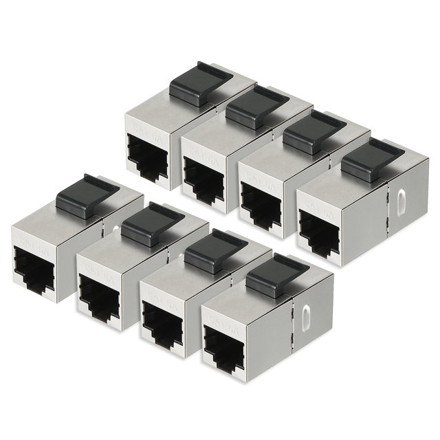 Unique Bargains 8 Packs CAT 6a Keystone Jacks, RJ45 Couplers Female to Female Straight Shielded