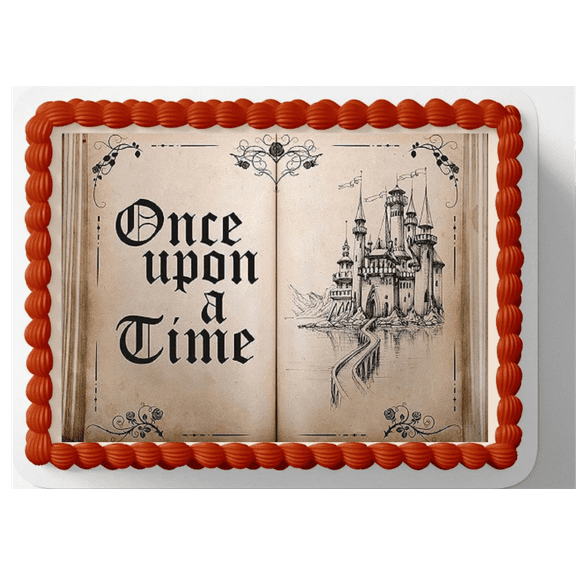 Storybook Wedding Edible Image Cake Topper, by ToriBellas Designs