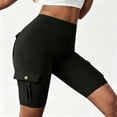 thumbnail image 5 of High Waist Cargo Biker Shorts For Women Summer Fall Tummy Control Athletic Workout Yoga Shorts, S-XXL, 5 of 6
