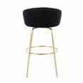 thumbnail image 5 of Claire Contemporary Glam Barstool In Black Metal And Cream Velvet With Gold Metal Footrest - Set Of 2, 5 of 9