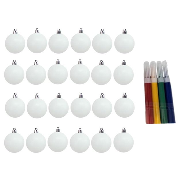 24 adornos navideños irrompibles de bolas sin pintar, ideales para manualidades. Adornos de 3 cm para colgar en el de , perfectos para