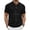 Black, variant on Men's Top Casual Solid Color Button Open Close Pocket Vintage Lapel Waffle Knit Shirt Blue S