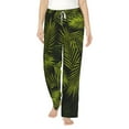 thumbnail image 2 of Lsque Tropical Palm Leaves Fern Leaf Print Women's Pajama Pants, Lounge Pant - Comfortable Home Wear,Elastic Waistband, Stylish Design-XX-Large, 2 of 9
