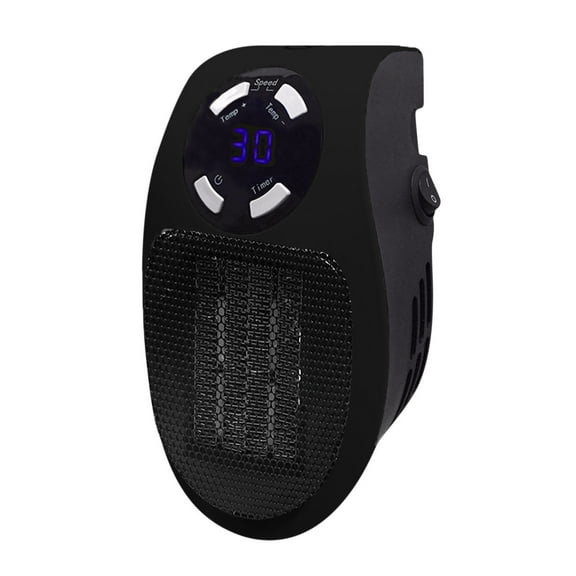 Bdday 500W Ceramic Plug In Heater Fast Room Wall Indoor Heater Adjustable-Thermostat Timer And LED Display