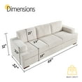 thumbnail image 2 of Vanacc 89in Couch, Comfy Sofa with Wood Legs, 3 Seater Modern Sofa- Deep Seat Couches for Living Room, White Corduroy, 2 of 5
