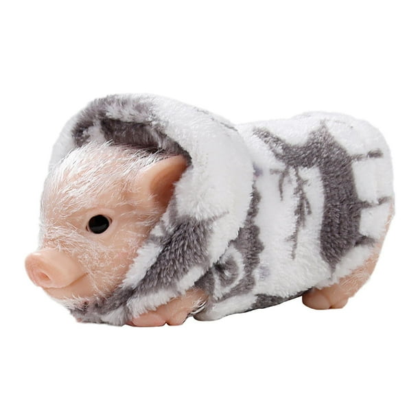 Cerdo de silicona Mini animales de silicona Cerdo para niños niños niñas regalo de cumpleaños Ropa Gris Cerdo