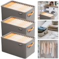thumbnail image 4 of Organizador Sujetadores Caja Almacenamiento Plegable para Pantalones Vaqueros Doméstico Tela (gris XL) 3 Uds., 4 of 4