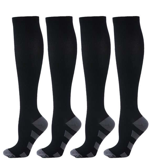 Dinheiro Calcetines de compresión de pantorrilla ancha Calcetines de soporte para enfermeras corriendogris