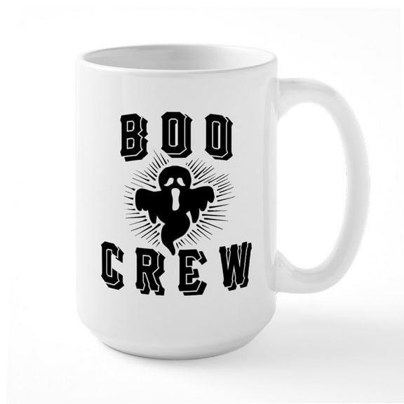 CafePress - Boo Crew Ghost - 15 oz Ceramic Large White Novelty Mug