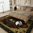 thumbnail image 4 of Area Rugs 5'x7' Washable Non-Slip, Floral Vintage Distress Print Pattern Medallion Carpet for Living Room Bedroom Dining Room, Brick Red Rust Red Neutral, 4 of 11