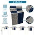 thumbnail image 6 of Navy Blue Striped Table Runner 72 Inches, Farmhouse Stripes Modern Abstract Art Bed Runner Dresser Scarves Tabletop for Indoor Outdoor Parties/Ceremony/Banquet, 14" x 72", 6 of 8