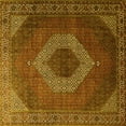 thumbnail image 1 of Ahgly Company Machine Washable Indoor Square Medallion Yellow Traditional Area Rugs, 7' Square, 1 of 4