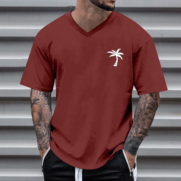 Blusas y camisas de manga corta con cuello en V para hombre, camisetas deportivas de manga corta con cuello en V, camisetas deportivas de trabajo, camisetas de verano para hombre, blusas de manga cort