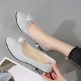thumbnail image 2 of Oyedens Glitter Silver Dress Shoes for Women Wedding Sequin Bowknot Rhinestone Slip on Ballet Flats, 2 of 4