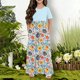 thumbnail image 5 of Vestido de manga corta con cuello redondo para niña, vestido de Pascua de manga corta para niña, vestido estampado con doble bolsillo para niña, falda larga informal, vestido de poliéster para niña, 5 of 5