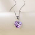 thumbnail image 5 of KDSJSXW Silver Jewelry Set Heart of The Sea Necklace Heart Shaped Crystal Collarbone Necklace Decorated With A Heart Sweater Chain Jewelry for Women Dainty Necklace Diamond Necklace (Purple,One Size), 5 of 5