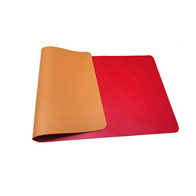 Alfombrilla para escritorio de ordenador, tapete de escritorio de cuero PU de Color puro, antideslizante, Simple, de gran tamaño, impermeable, para oficina, trabajo y hogar