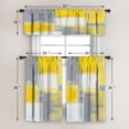 thumbnail image 4 of Grey and Yellow Blackout Kitchen Curtains Tiers and Valances Set 3 Piece for Windows Grey White Kitchen Window Curtains Set,Modern Abstract Art Valances for Living Room(36" Tiers Set), 4 of 5
