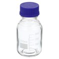 thumbnail image 1 of Unique Bargains 250mL Clear Reagent Media Graduated Glass Storage Bottle Blue Cap, 1 of 5