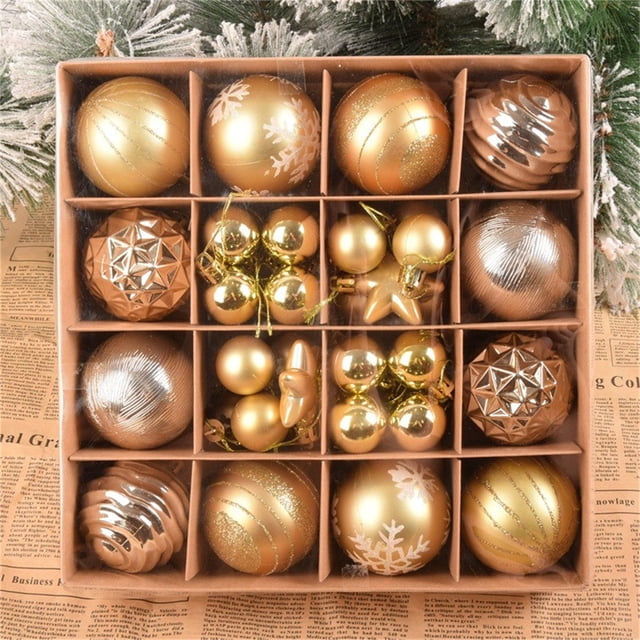 Kitchen Aid Juego de 42 Adornos de Bolas navideñas irrompibles, Adornos Decorativos para decoración de Fiestas, Bodas, Festivales, Colgantes con Regalo de Mano Reutilizable