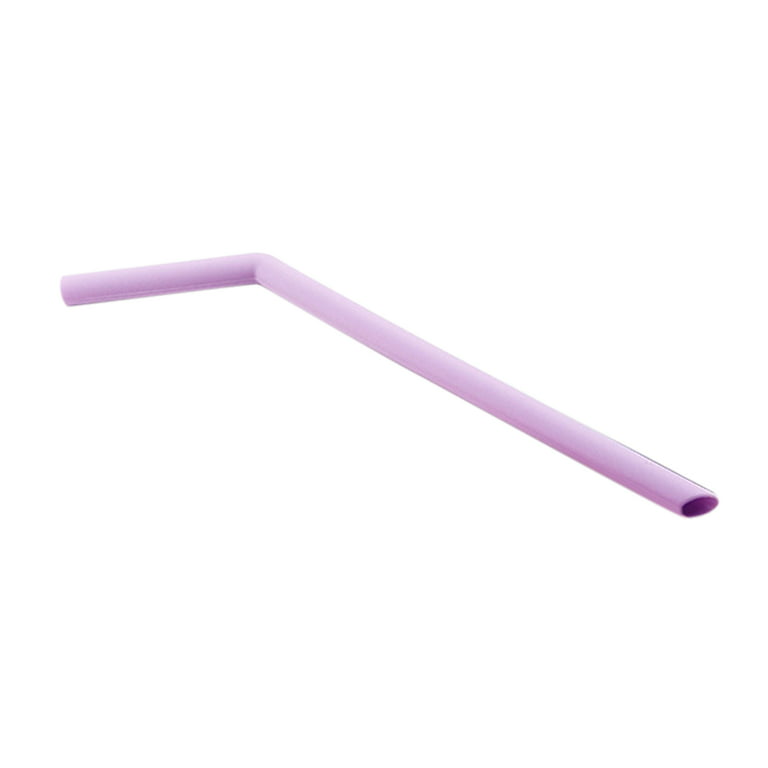 Farfi Portable Juice Beverage Cocktail Reusable Curved Silicone Drinking  Straw Pipe (Purple)