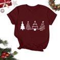 thumbnail image 2 of Navidad Mujeres Tops, Cuello Redondo Manga Corta Impresa Camiseta, Vintage Holiday Humor Tee Top, 2 of 4