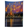 thumbnail image 3 of Ambesonne Scenery Tablecloth Rectangular Table Cover, Wet Arun Building Night, 52"x70", Multicolor, 3 of 4