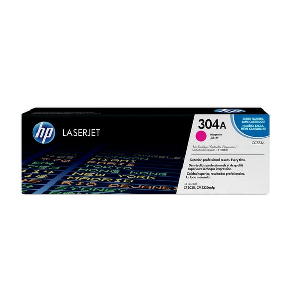 HP 304A Magenta Original LaserJet Toner Cartridge, ~2,800 pages, CC533A