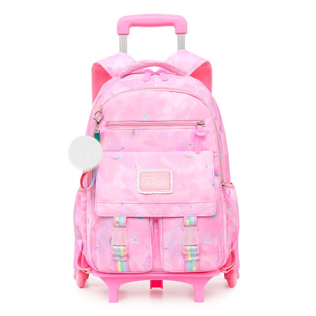 Bolsa Escolar Extraíble Para Estudiantes De Alta Capacidad Impermeable Para Niñas Mochila Con Ruedas Equipaje De Viaje Para Niños
