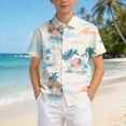 thumbnail image 5 of WUANDIXFA Kids Vibrant Hawaiian Shirt Beach Party Style Boy's Girl's Fun Print (Mint Green, 7-8 Years), 5 of 7