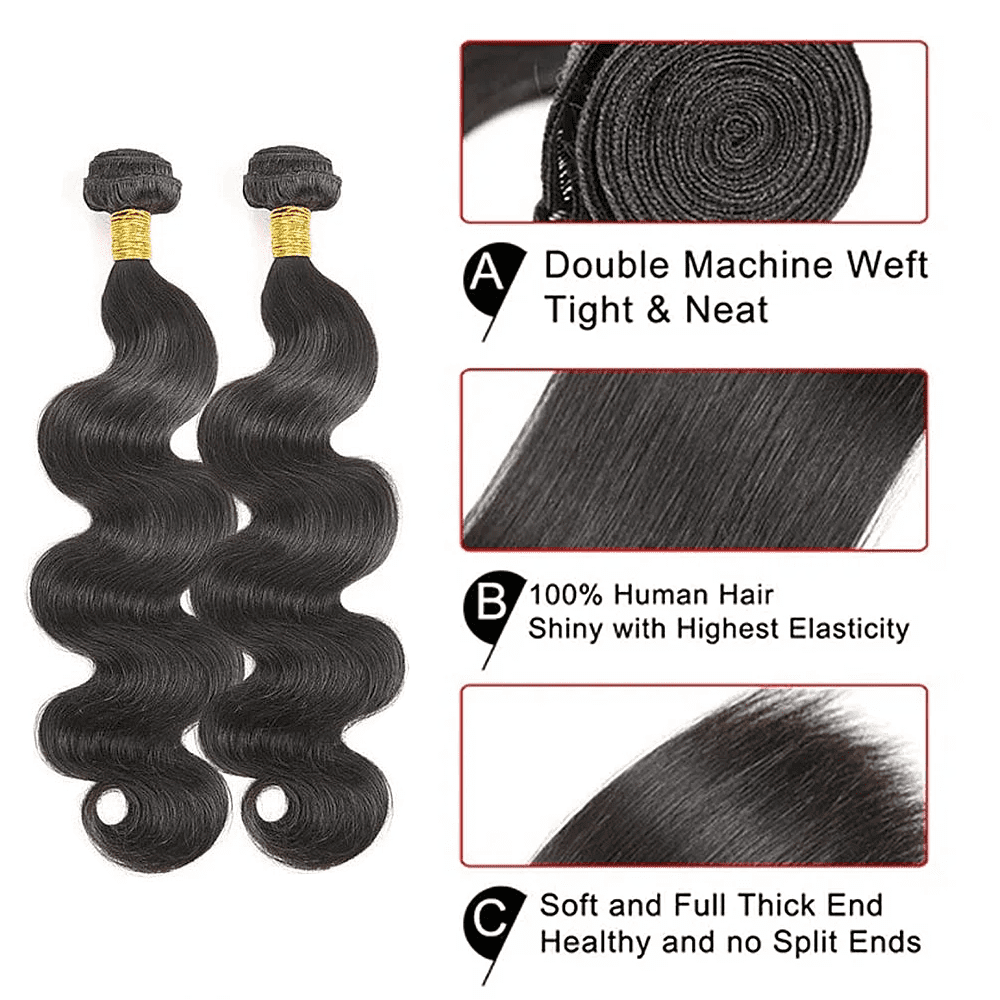 USTAR 2 Bundles 28 30" Brazilian Straight Virgin Human Hair with 22 Inch 13x4 Lace Frontal Natural Black Silky Smooth Stays Sleek Seamless Deal